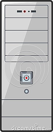 System Unit Icon in flat style. Vector Illustration Vector Illustration