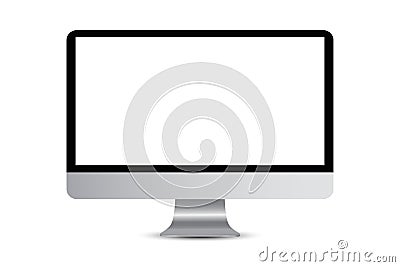 Computer Monitor Display Realistic Monoblock monitor with a blank screen Vector Illustration