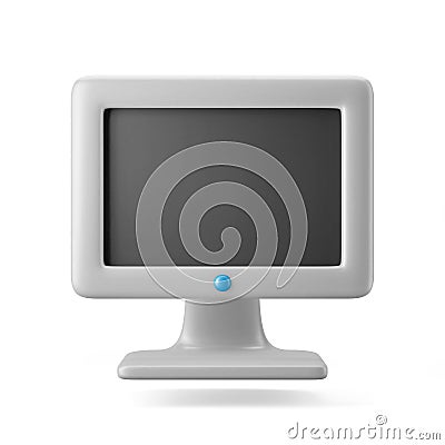 computer monitor display view symbol 3d icon rendering color isolated Stock Photo