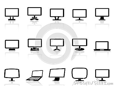 Computer monitor icons set Vector Illustration