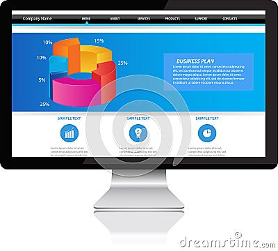 Computer monitor Vector Illustration