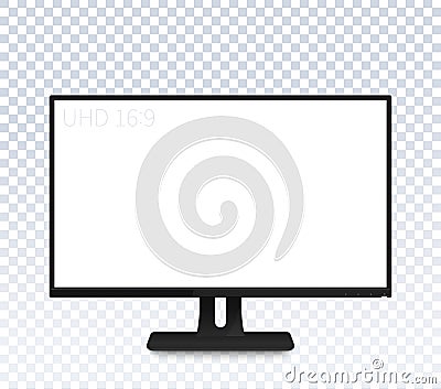 Computer monitor vector mockup, realistic display Vector Illustration