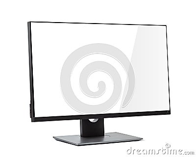 Computer monitor white screen, isolated on white background Stock Photo