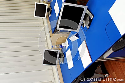 Computer monitors in the study Stock Photo