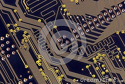 Computer motherboard - circuits Stock Photo