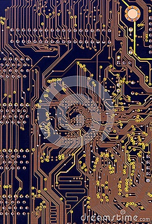 Computer motherboard - circuits Stock Photo