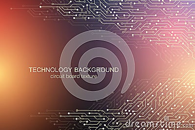 Computer motherboard vector background with circuit board electronic elements. Electronic texture for computer Vector Illustration