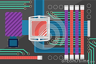 Computer motherboard vector Vector Illustration