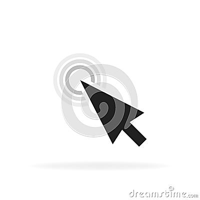 Computer mouse click cursor gray arrow icon. Vector illustration Vector Illustration
