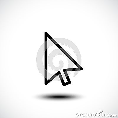 Computer mouse click pointer cursor arrow flat icon Vector Illustration