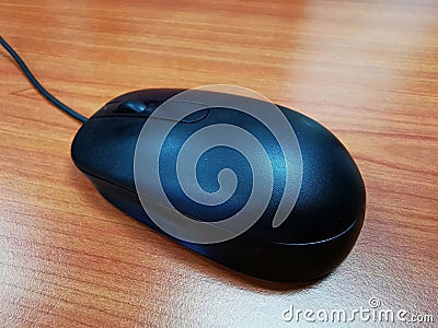 Computer Mouse. A computer mouse is a hand-held pointing device that detects two-dimensional motion relative to a surface. Stock Photo