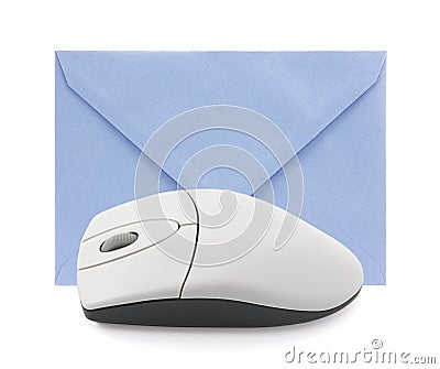 Computer mouse with envelope Stock Photo