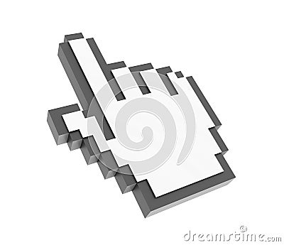 Computer Mouse Hand Icon Cartoon Illustration