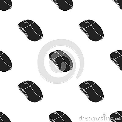 Computer mouse icon in black style isolated on white background. Personal computer pattern Vector Illustration