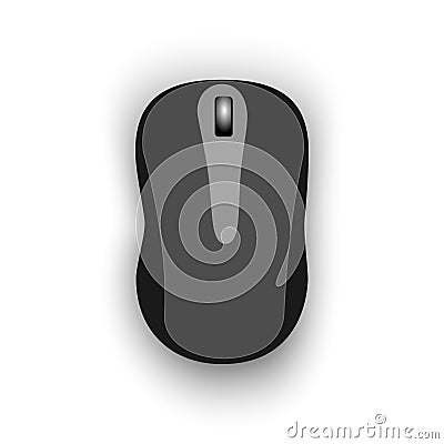 Computer mouse illustration in gray tones on a white background Vector Illustration