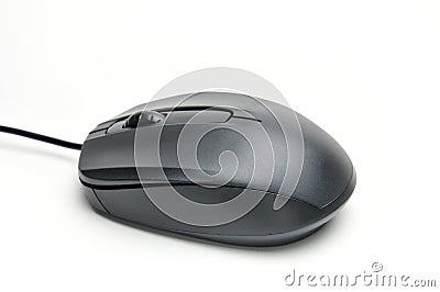 Computer mouse for issuing commands and controlling applications on a white background Stock Photo