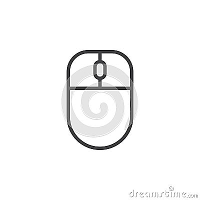 Computer mouse line icon, outline vector sign, linear style pictogram isolated on white. Vector Illustration