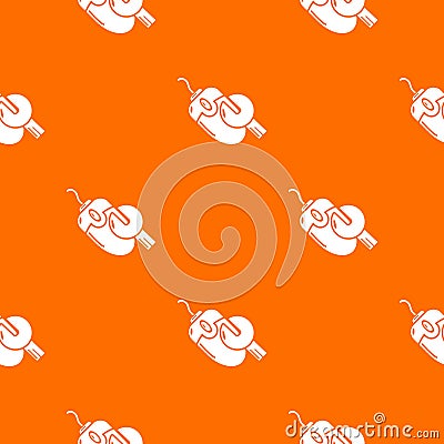 Computer mouse repair pattern vector orange Vector Illustration