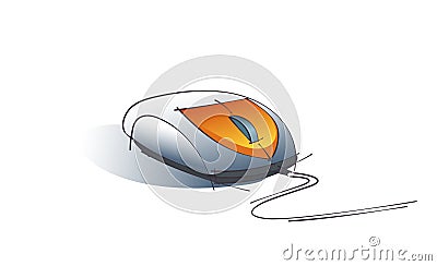 Computer Mouse Sketch Vector Illustration