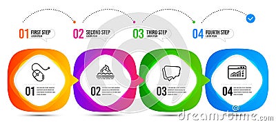 Computer mouse, Skin care and Web traffic icons set. Speech bubble sign. Pc device, Face cream, Website window. Vector Vector Illustration