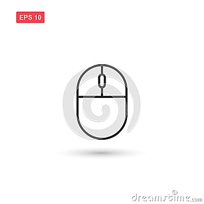 Computer mouse vector icon isolated 1 Vector Illustration