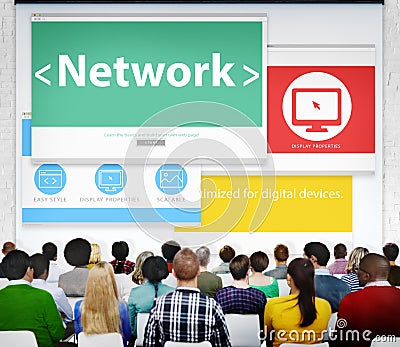 Computer Network Connecting Seminar Learning Audience Web Concept Stock Photo