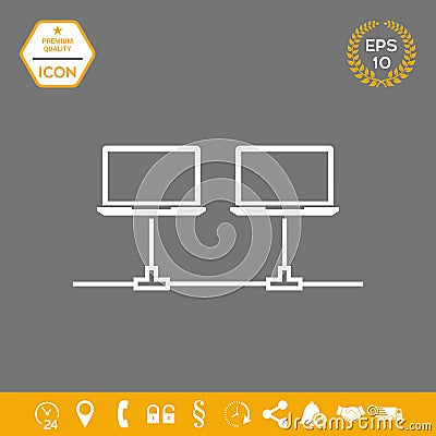 Computer network Icon . Graphic elements for your design Vector Illustration