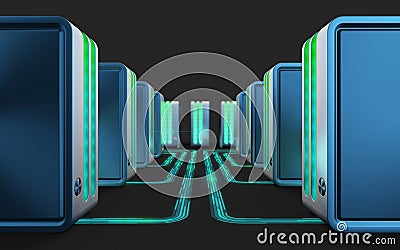Computer networks. Cloud computing. Stock Photo