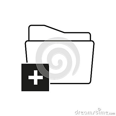 Computer new folder icon. Add new folder icon. Create new file folder sign. Vector illustration. EPS 10. Vector Illustration