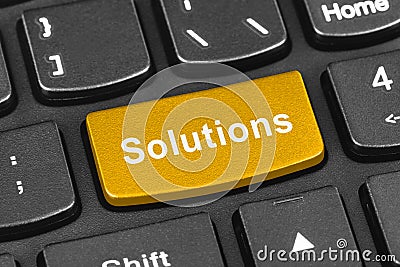 Computer notebook keyboard with Solutions key Stock Photo