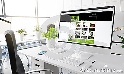 computer office outlet online shop Stock Photo