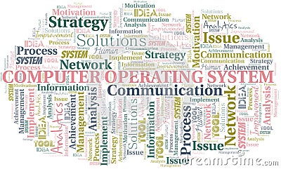 Computer Operating System typography vector word cloud Stock Photo