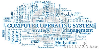 Computer Operating System typography vector word cloud. Vector Illustration