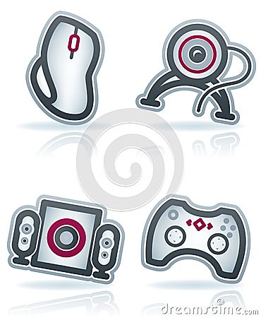 Computer Parts Vector Illustration