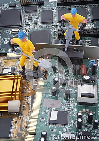 Computer parts repair Stock Photo