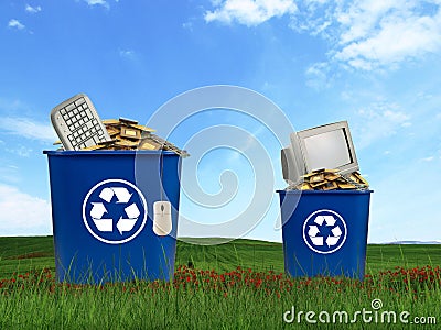 Computer parts trash Stock Photo