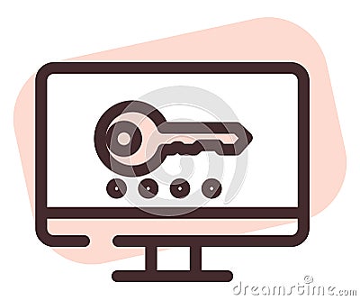 Computer password, icon Vector Illustration