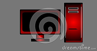 Computer (PC) abstract illustration design icon desktop in high resolution. Cartoon Illustration