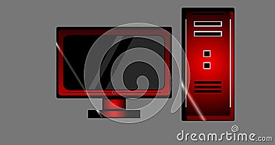 Computer (PC) abstract illustration design icon desktop in high resolution. Cartoon Illustration