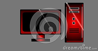 Computer (PC) abstract illustration design icon desktop in high resolution. Cartoon Illustration