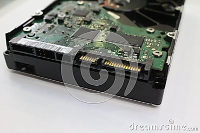 Computer pc harddisk hdd sata connection port Stock Photo