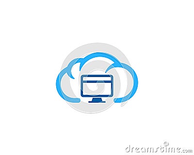 Computer PC Weather And Season Icon Logo Design Element Vector Illustration