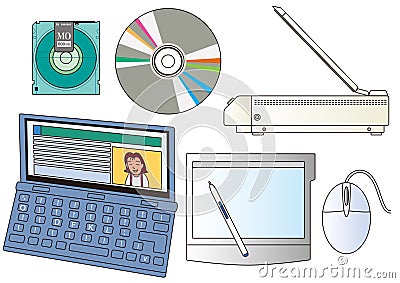 Computer peripherals that are always convenient to have Vector Illustration