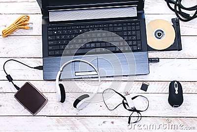 Computer Peripherals & Laptop Accessories. Stock Photo