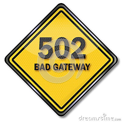 Computer plate 502 bad gateway Vector Illustration