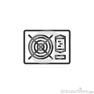 Computer power supply line icon Vector Illustration