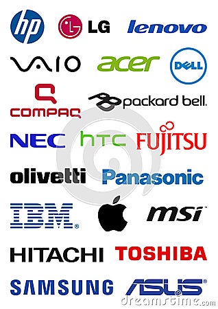 Computer producers logos Vector Illustration