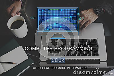 Computer Programming Data Digital Coding Concept Stock Photo