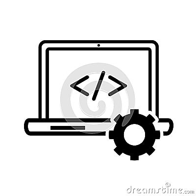 Computer programming icon - Vector iconic design Vector Illustration