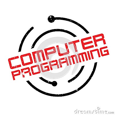 Computer Programming rubber stamp Vector Illustration